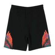 Marcelo Burlon Kids Printed Sunset Wings Black Sweat Shorts