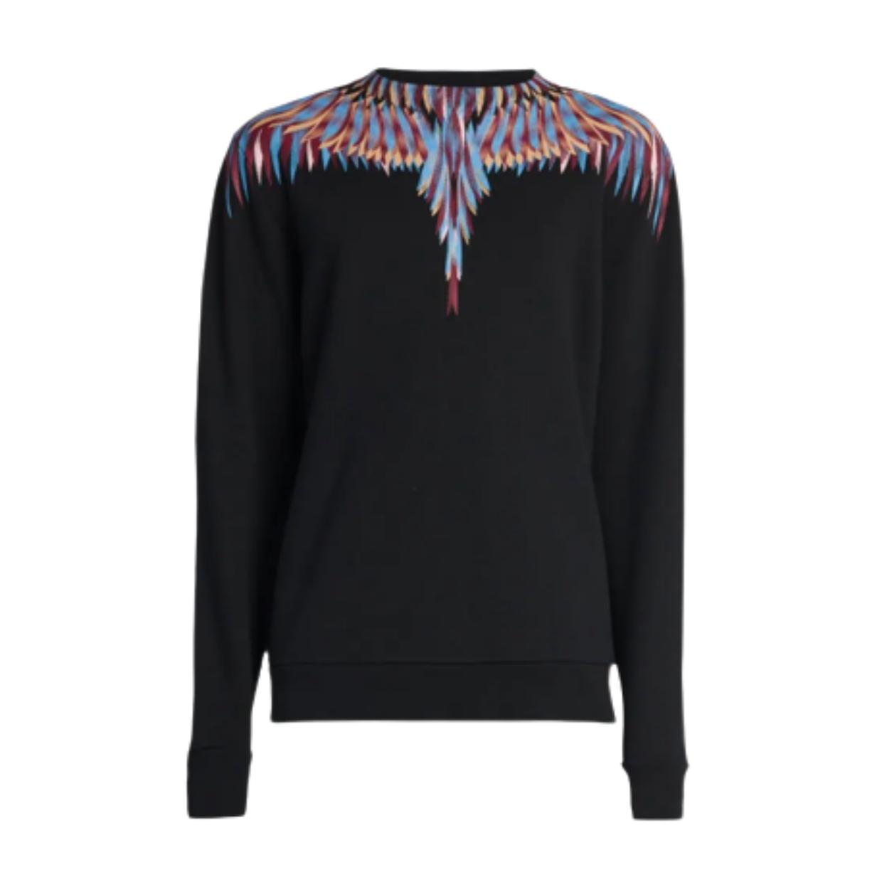 Marcelo Burlon Multicolour Lines Wings Black Sweatshirt