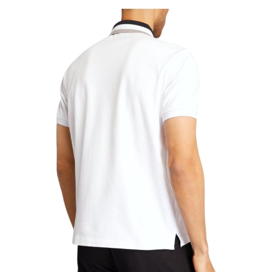 Emporio Armani White Collar Logo Tape Polo Shirt