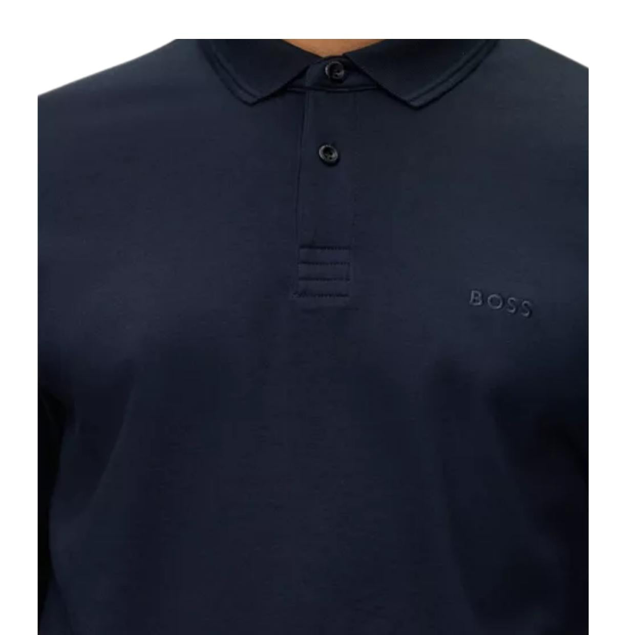BOSS Pirol Tonal Logo Blue Polo Shirt