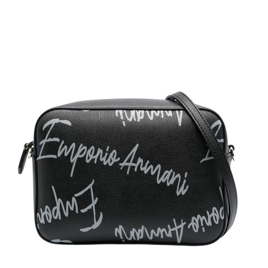 Emporio Armani All-Over Logo Black Crossbody Bag