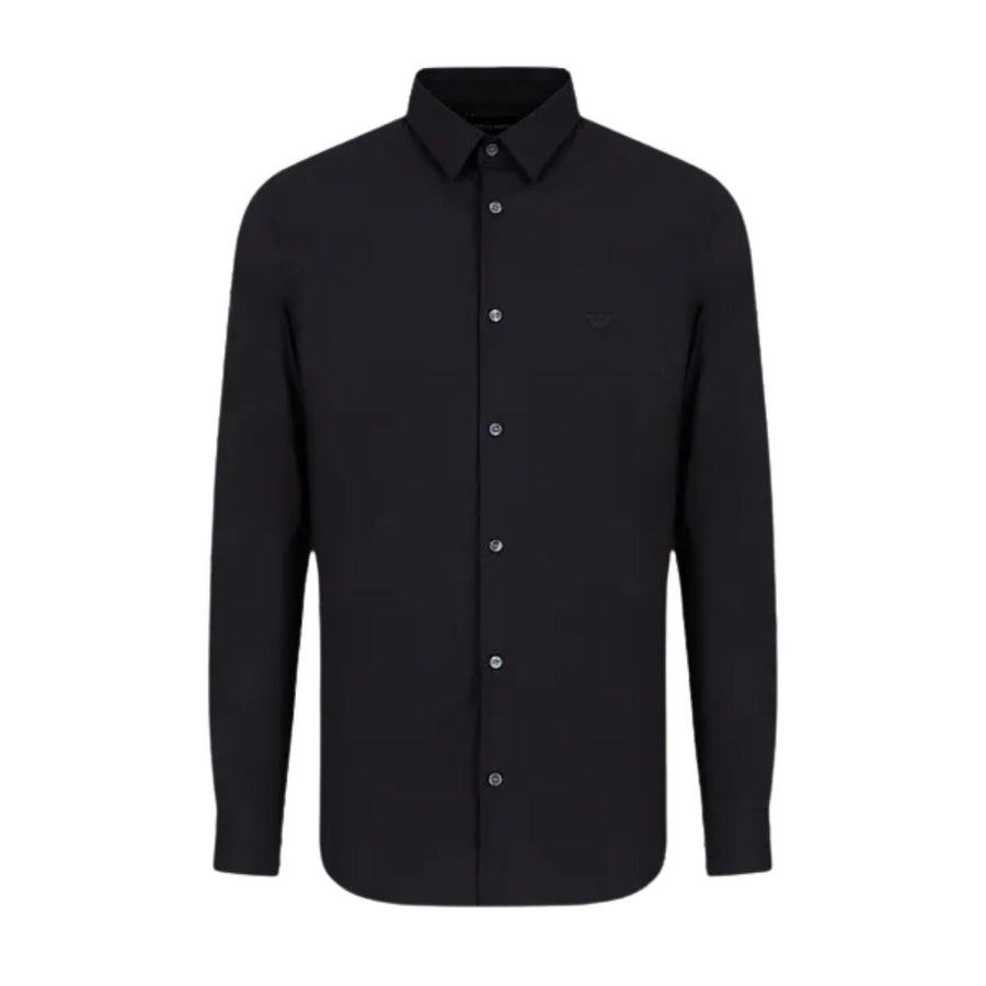 Emporio Armani Navy Embroidered Eagle Logo Shirt