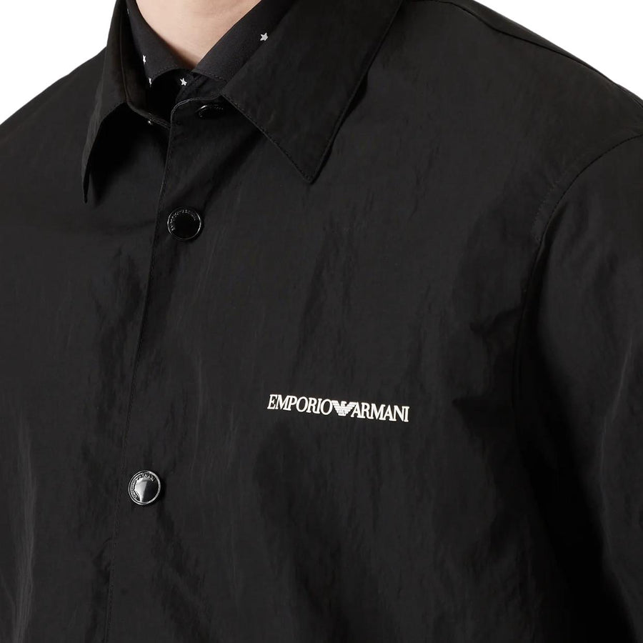 Emporio Armani Black Nylon Bold Logo Shirt