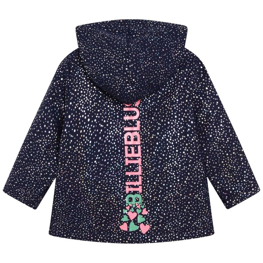 Billieblush Glitter Dots Navy Raincoat