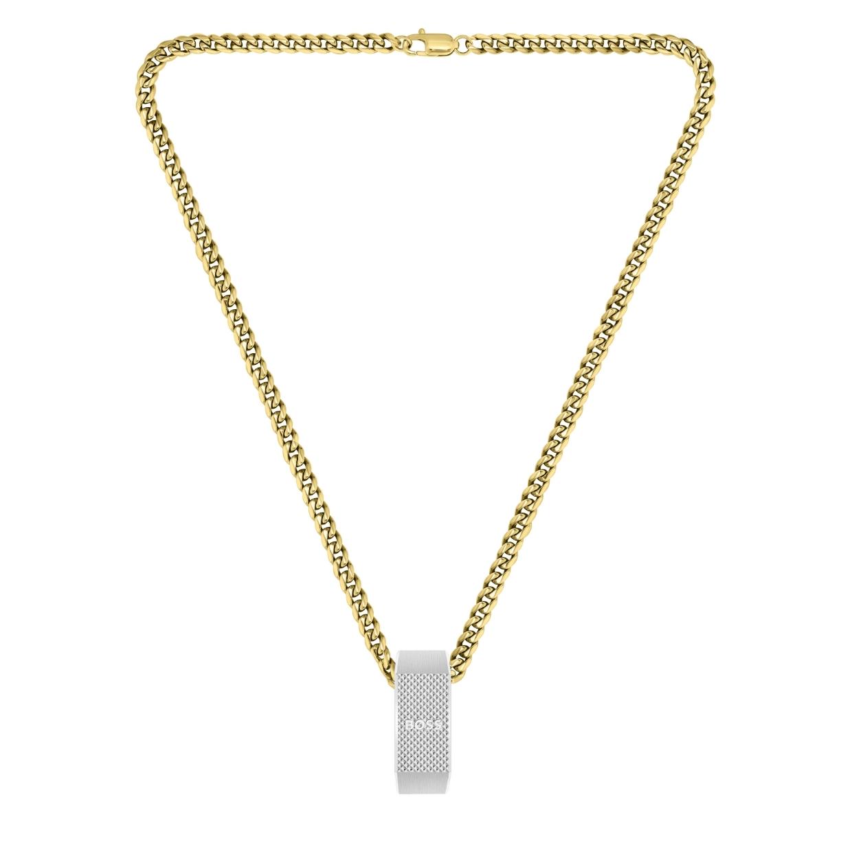 BOSS Gold/Silver Carter Reversible Pendent Necklace