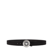 Versace Jeans Couture Black V Emblem Leather Belt