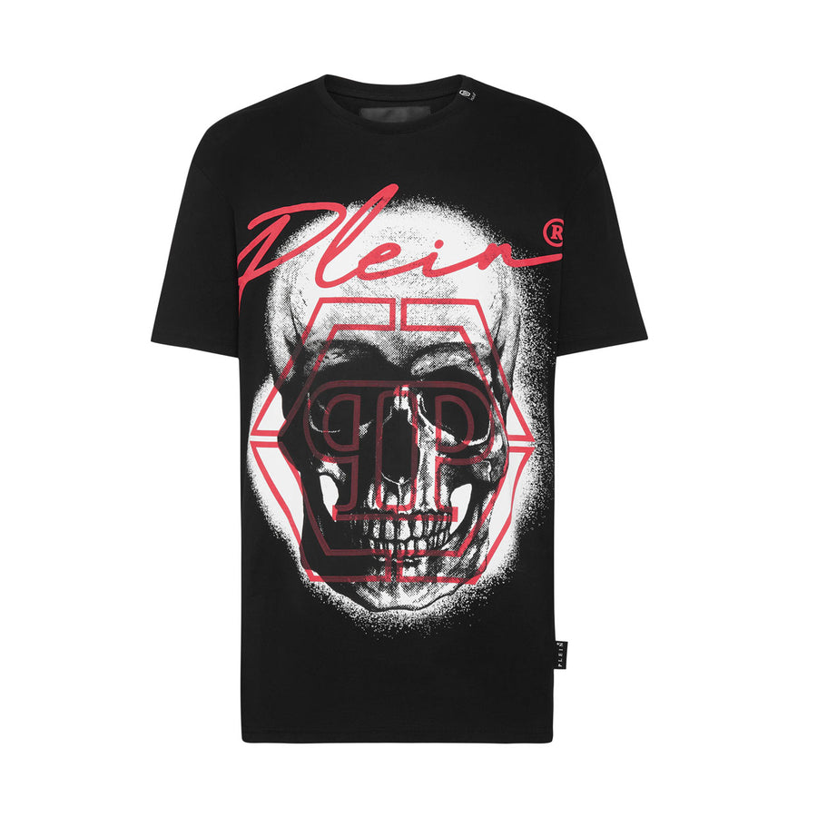 philipp plein red skull t shirt