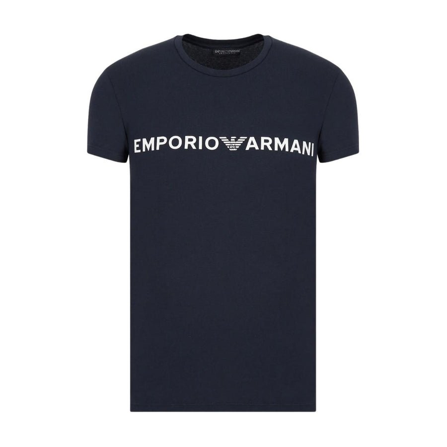Emporio Armani Bodywear Blue Crew Neck Mega Logo T-Shirt