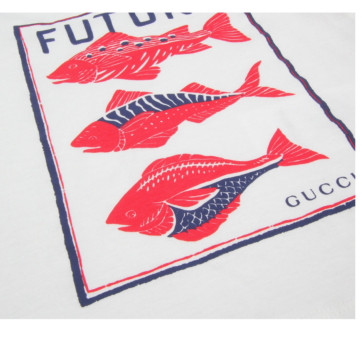 Gucci Baby Fish Print White T-Shirt - Retro Designer Wear