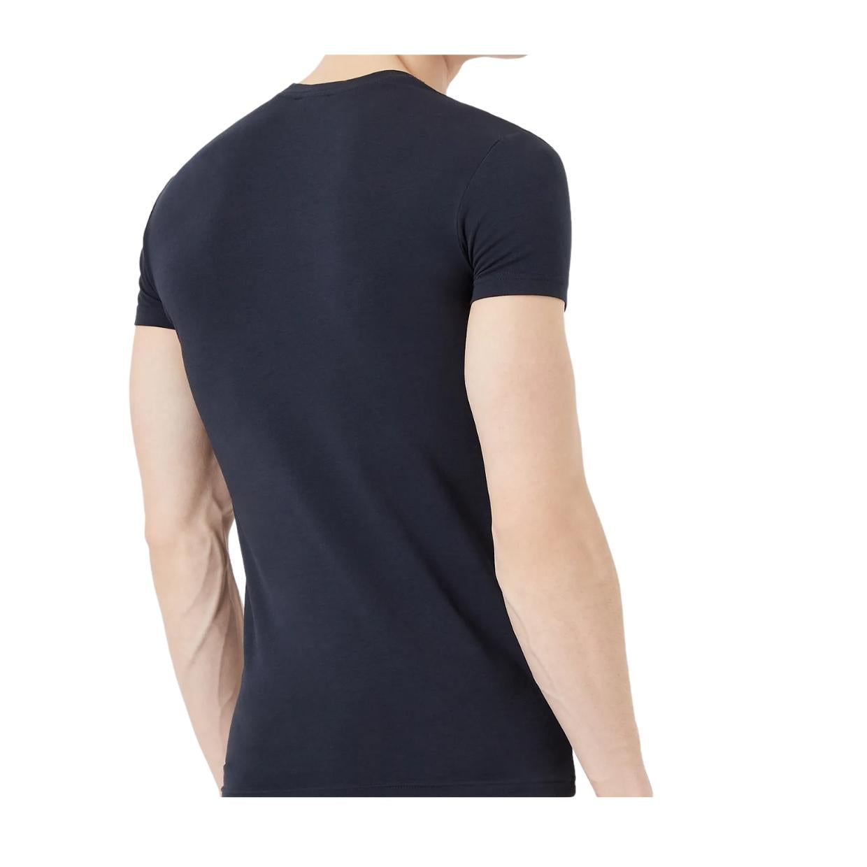 Emporio Armani Bodywear Blue Crew Neck Mega Logo T-Shirt