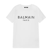 Balmain Kids Printed Logo White T-Shirt