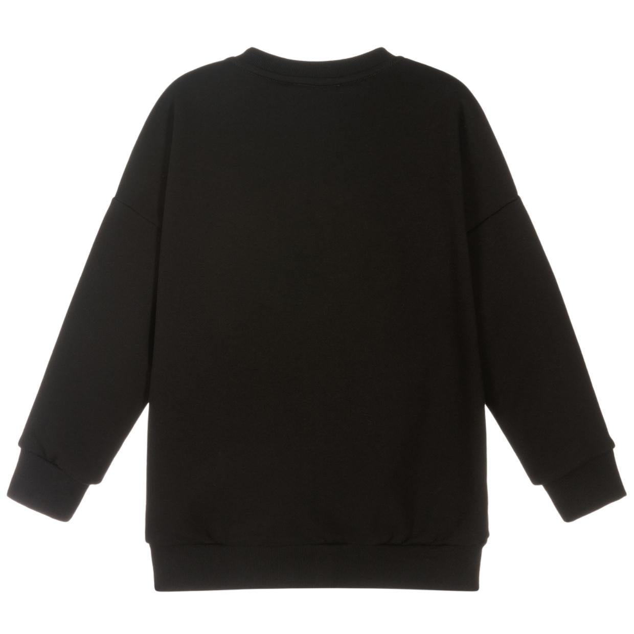 Balmain Kids Printed Contrast Logo's Black Sweatshirt