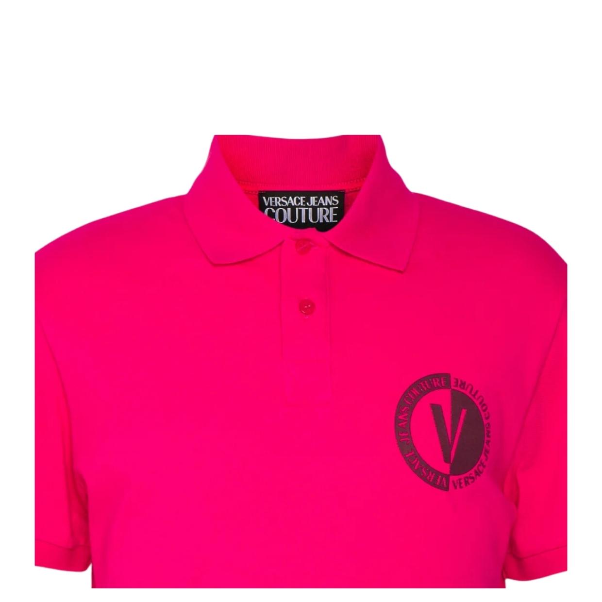 Versace Jeans Couture Small Emblem Pink Polo Shirt