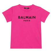 Balmain Kids Printed Logo Pink T-Shirt