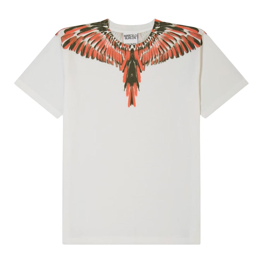 Marcelo Burlon Kids Army Chalk Wings White T-Shirts