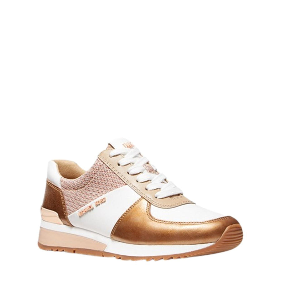 Michael Kors Allie Metallic Leather Trainers