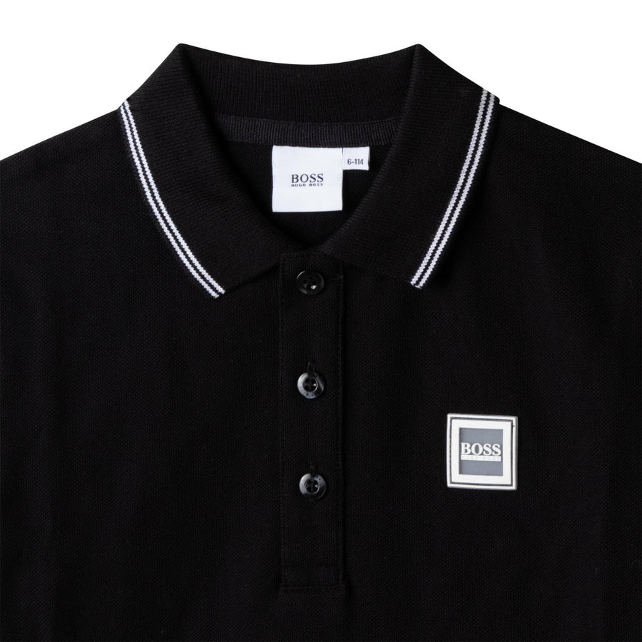 Boss Kids Black Long Sleeve Polo Shirt