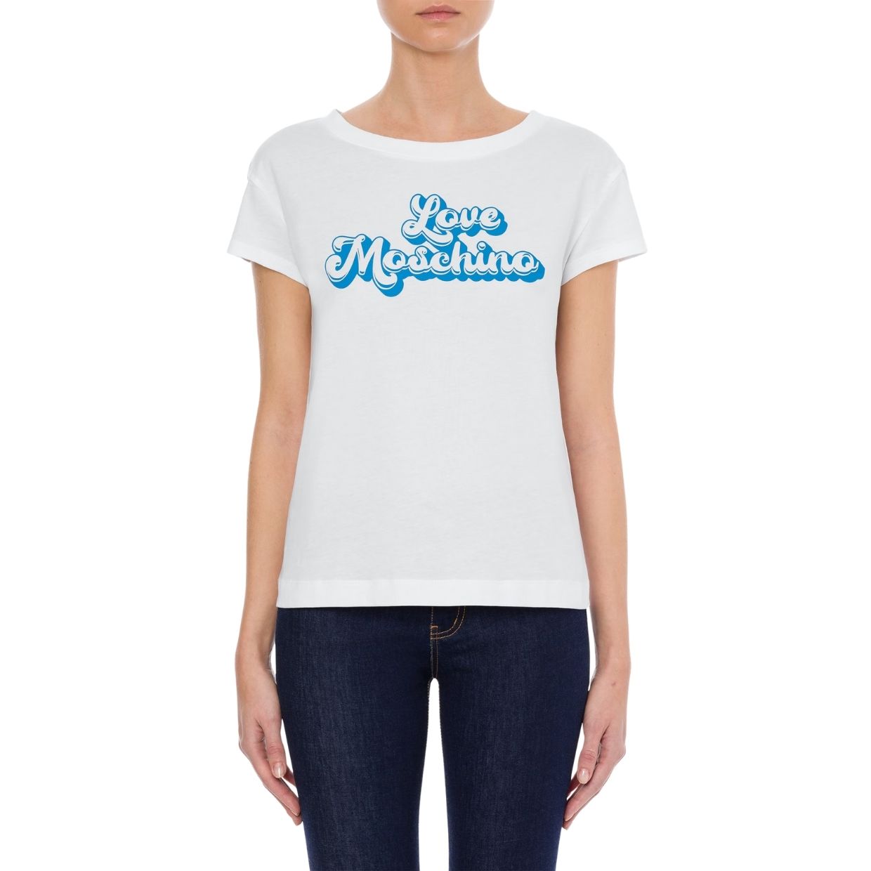 Love Moschino White Bubble Logo T-Shirt