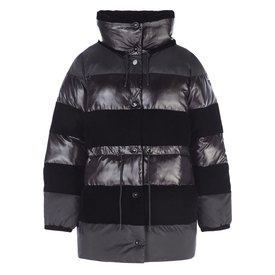 Emporio Armani Black Nylon & Velvet Jacket