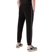 Emporio Armani Black Embossed Logo Jogging Bottoms