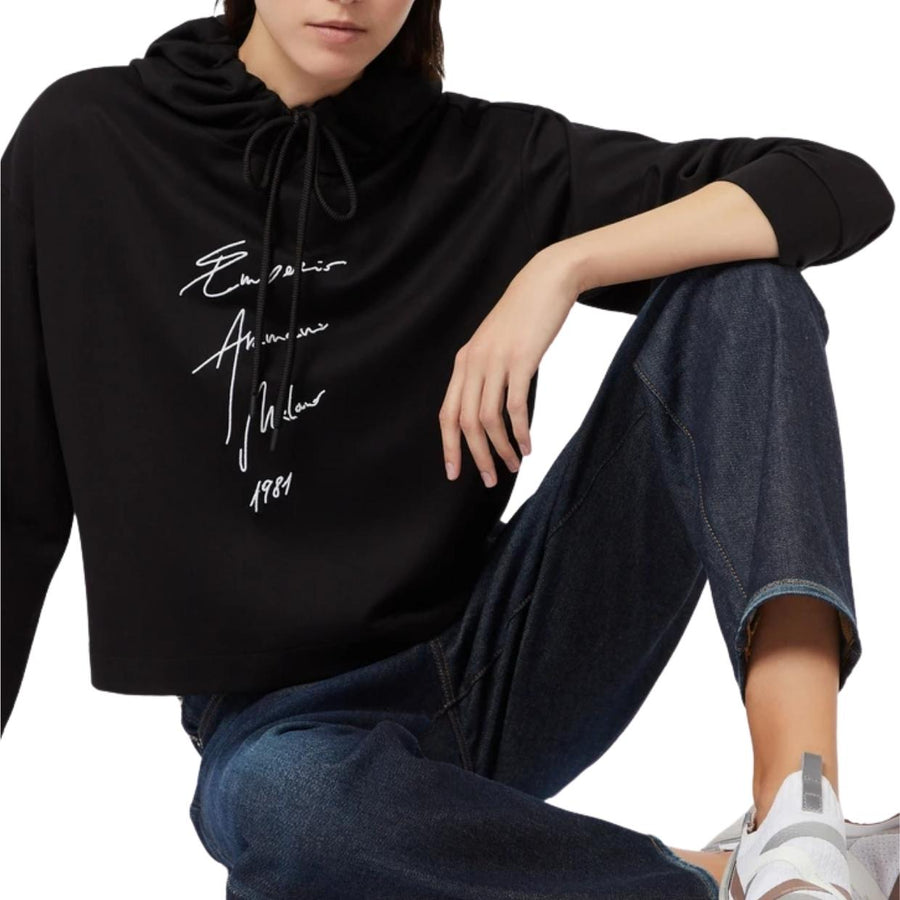 HOODED SWEATSHIRT WITH MILANO 1981 SIGNATURE EMBROIDERED LOGO