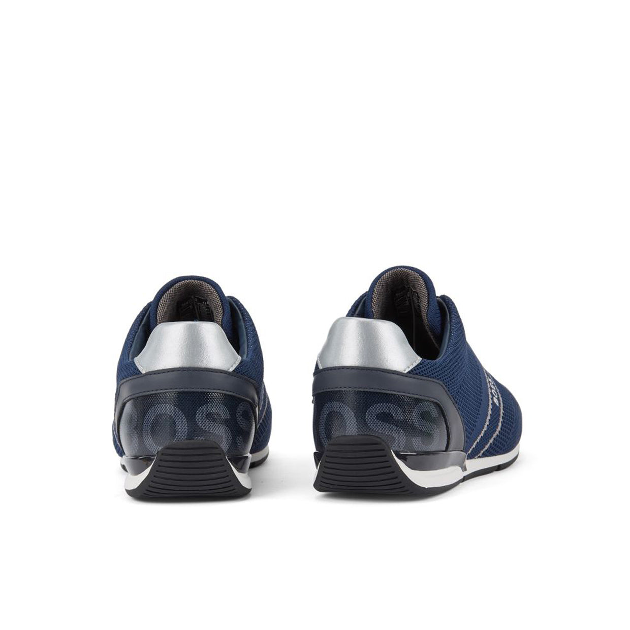 BOSS Blue Knitted Upper Low Top Trainers Retro Designer Wear