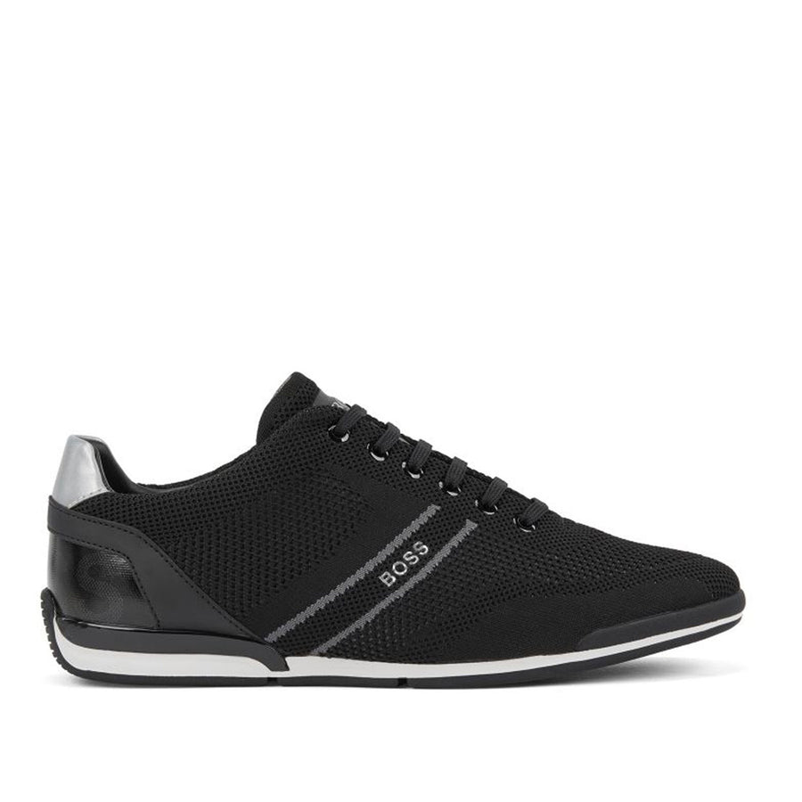 BOSS Black Knitted Upper Low Top Trainers