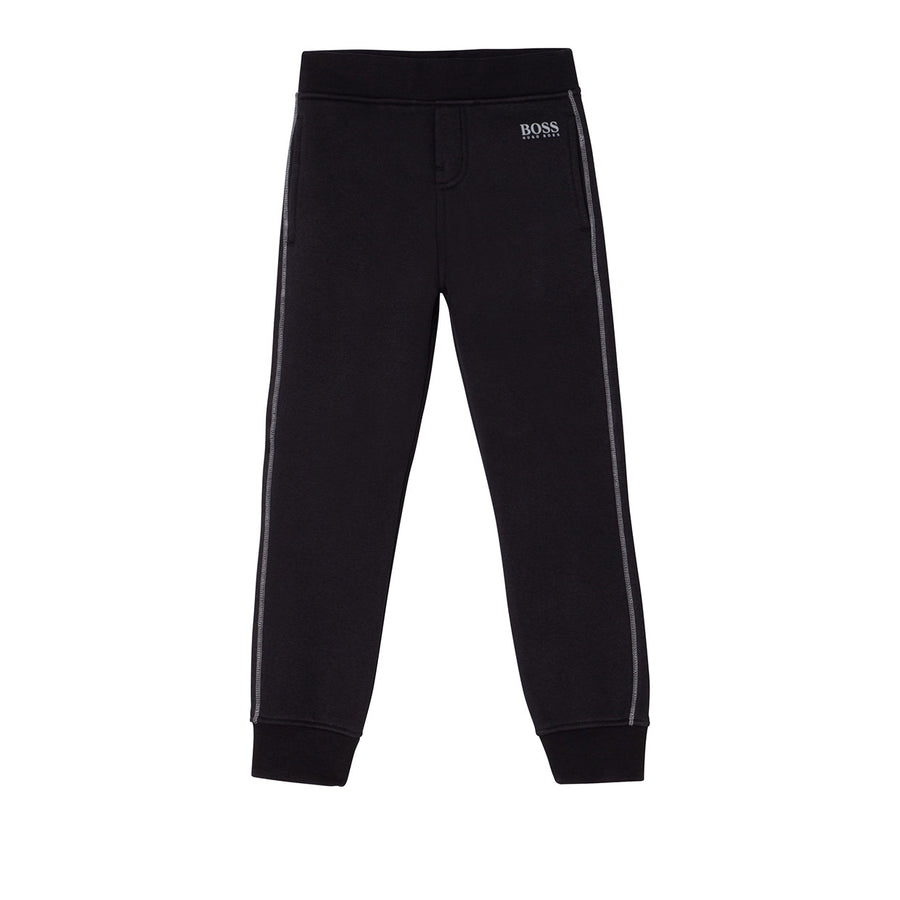 Boss Kids Black Logo Print Trousers