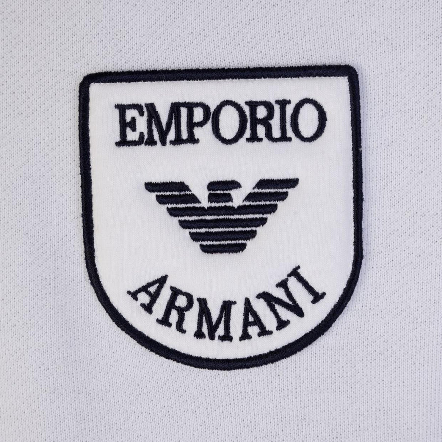 Emporio Armani White Logo Badge Crew Neck Sweatshirt