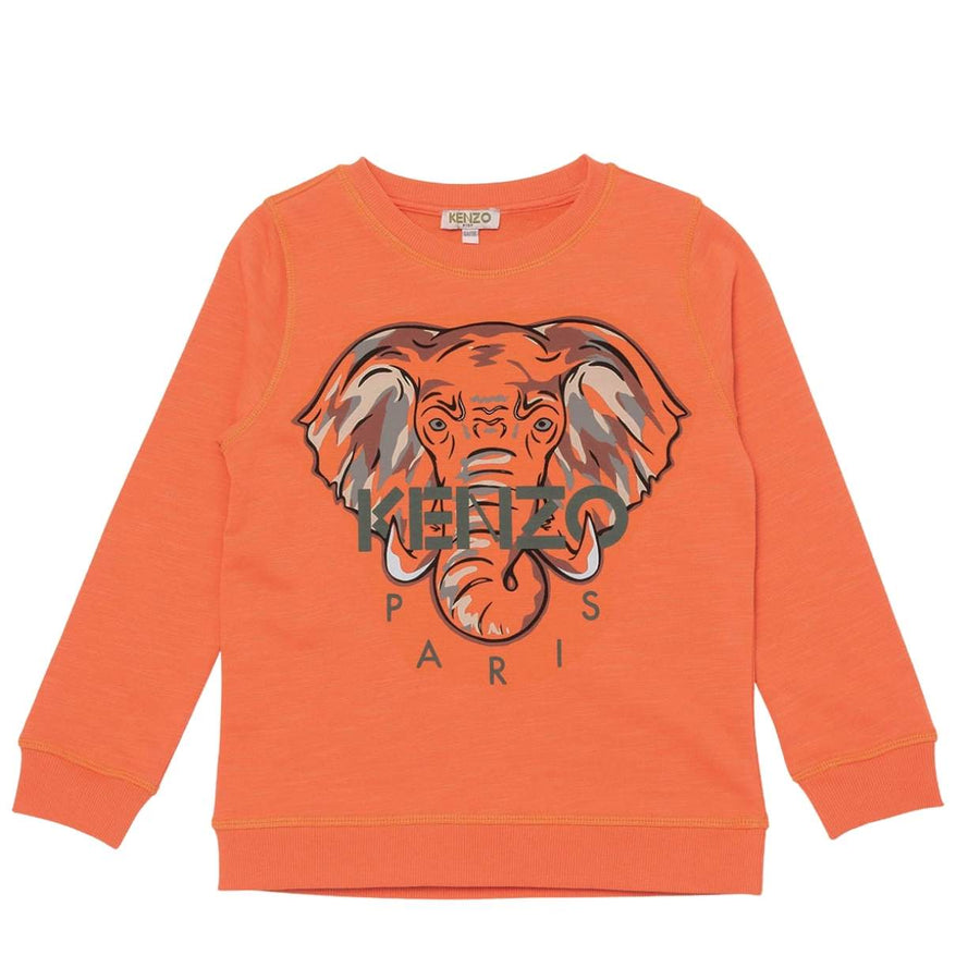 Kenzo Kids Orange Elephant Print Sweater