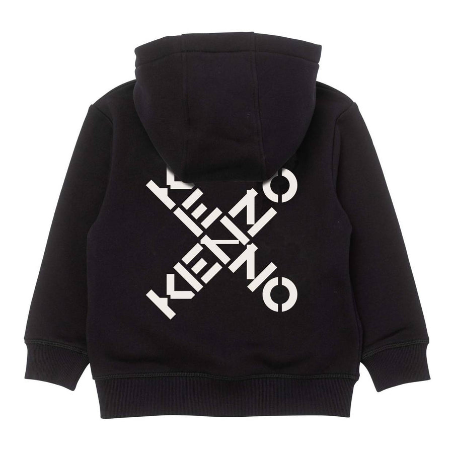 Kenzo Kids Cross Logo Black Hoddie