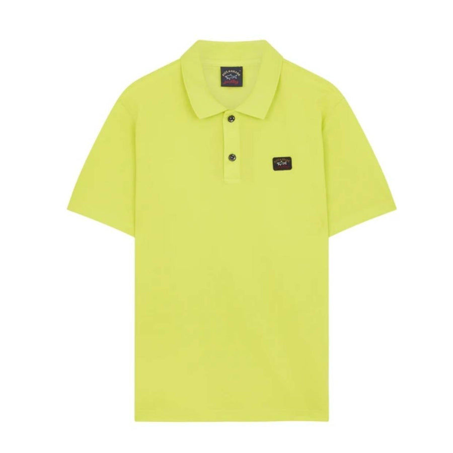 Paul & Shark Green/Yellow Organic Cotton Logo Badge Polo Shirt