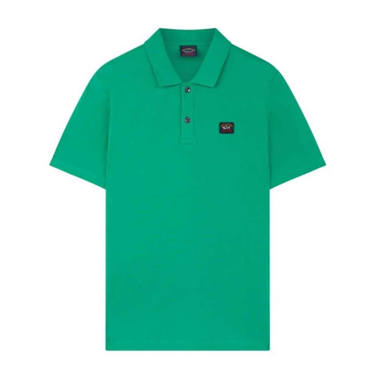 Paul & Shark Green Organic Cotton Logo Badge Polo Shirt