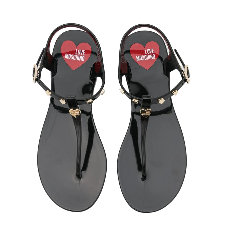 Love Moschino Black Heart Sandals