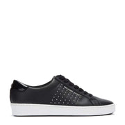 Michael Kors Black Irving Round Studs Leather Trainers