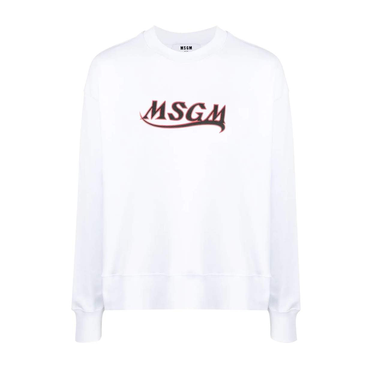 MSGM White Contrast Logo Sweater