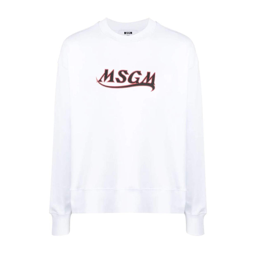 MSGM White Contrast Logo Sweater