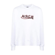 MSGM White Contrast Logo Sweater