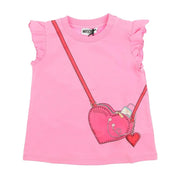 Moschino Baby Pink Frilly Sleeved T-Shirt