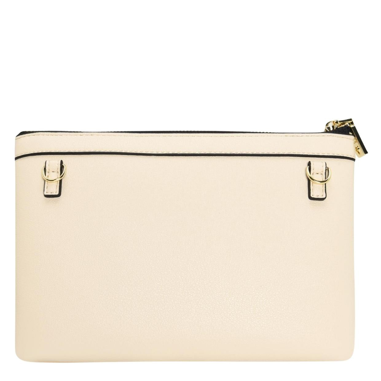 Love Moschino Cream Logo Tape Clasp Bag