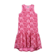 Moschino Kids Pink Logo Print Dress