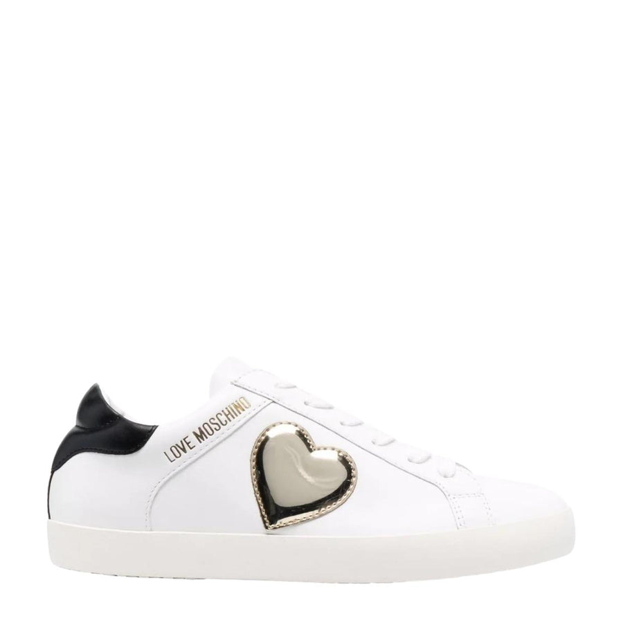 Love Moschino Love Heart Patch Logo White Trainers