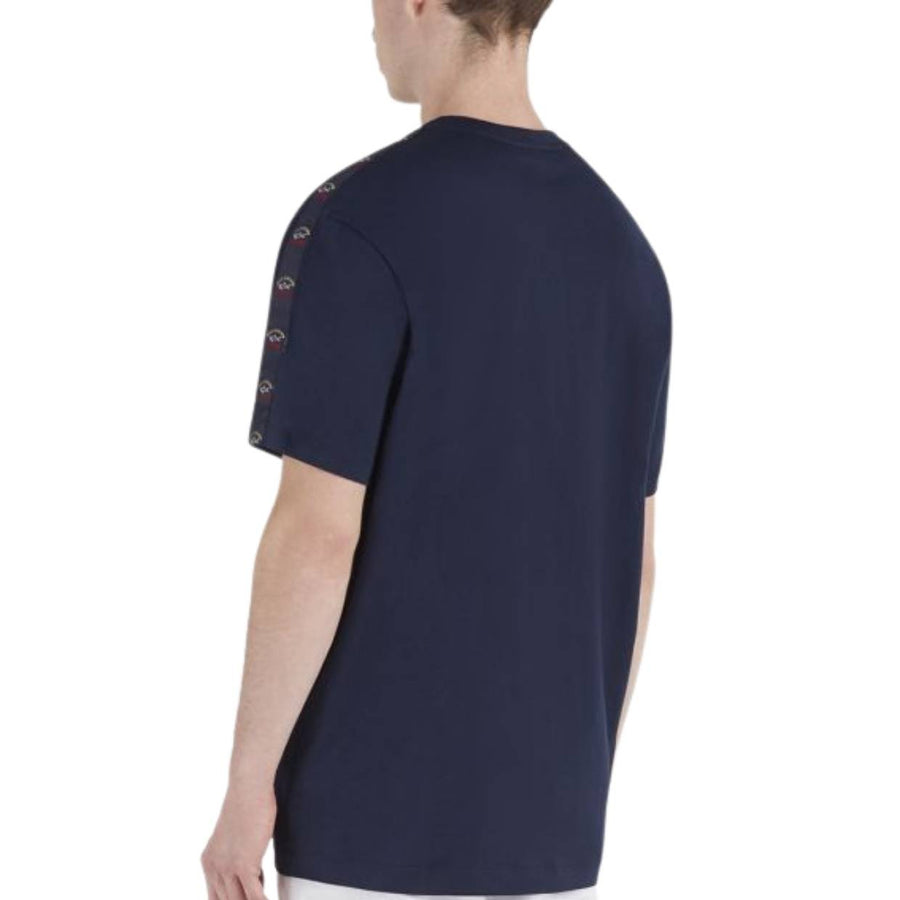 Paul & Shark Navy Cotton T-Shirt With Logo Tape
