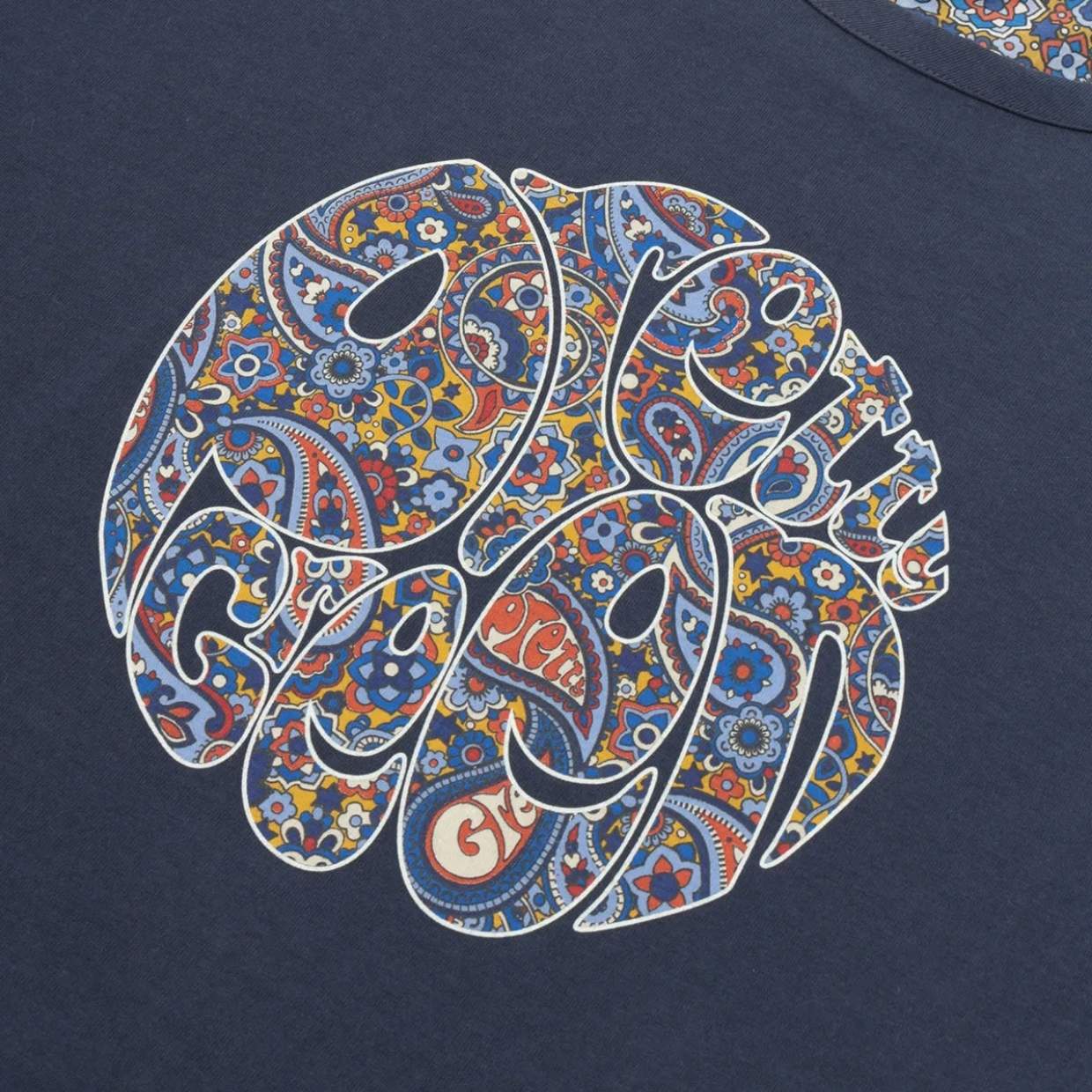 Pretty Green Wonderwall Paisley Navy T-Shirt