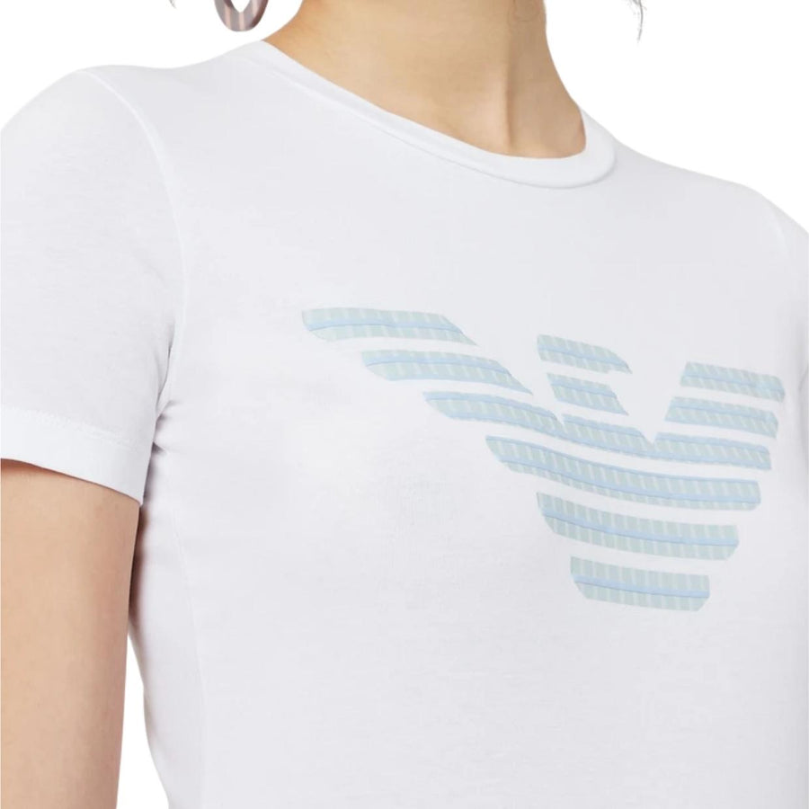 Emporio Armani Stretch Jersey T-shirt With Eagle Pattern