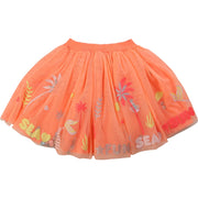 Billieblush Net Frill Beach Print Skirt