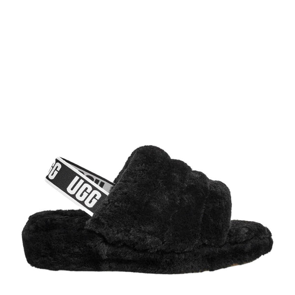 Black ugg top sliders