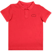 AI Riders on the Storm Kids Red Logo Polo Shirt Front
