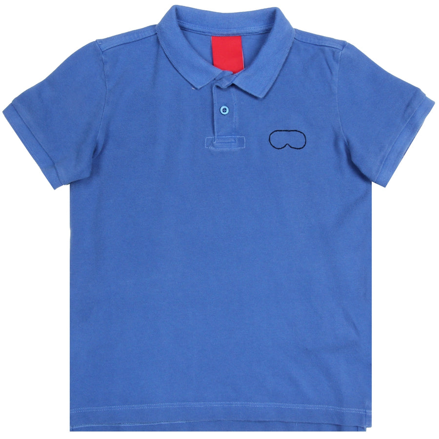 AI Riders on the Storm Kids Blue Logo Polo Shirt Front