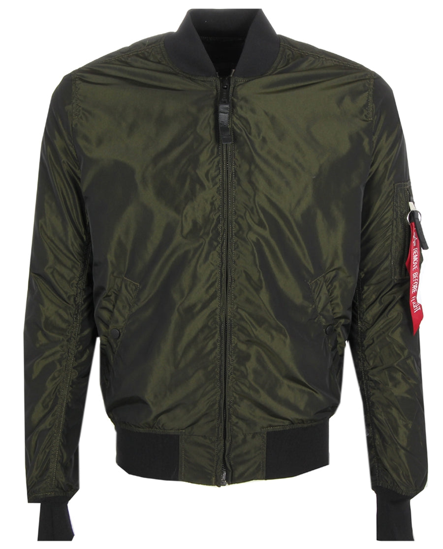 Alpha Industries Men's Iridium Green Bomber Jacket - Retro Designer Wear